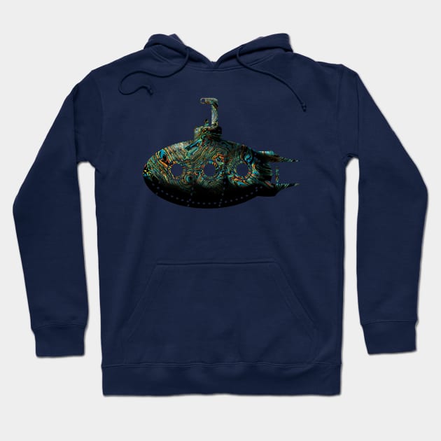 Trippy Psychedelic Submarine Hoodie by Cobb's Creations